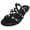 Black, variant on Berness Women’s Studded Flat Sandals – Strappy Slip-On Sandals with Metal Stud Details, Open Toe Dressy Casual Summer Sandals CAMBRIA White 8