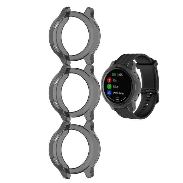 Funda de reloj TenCloud negra con protección de TPU para Garmin Vívoactive 4