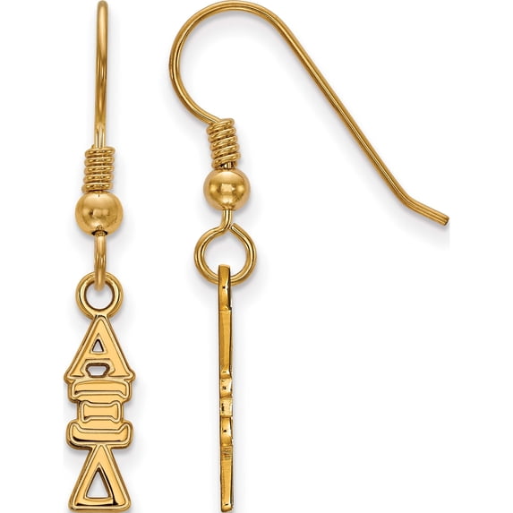 Ss/Gold Plated Sterling Silver With Gp Logoart Alpha Xi Delta Small Dangle Earrings (34 X 5) Made In United States gp026axd