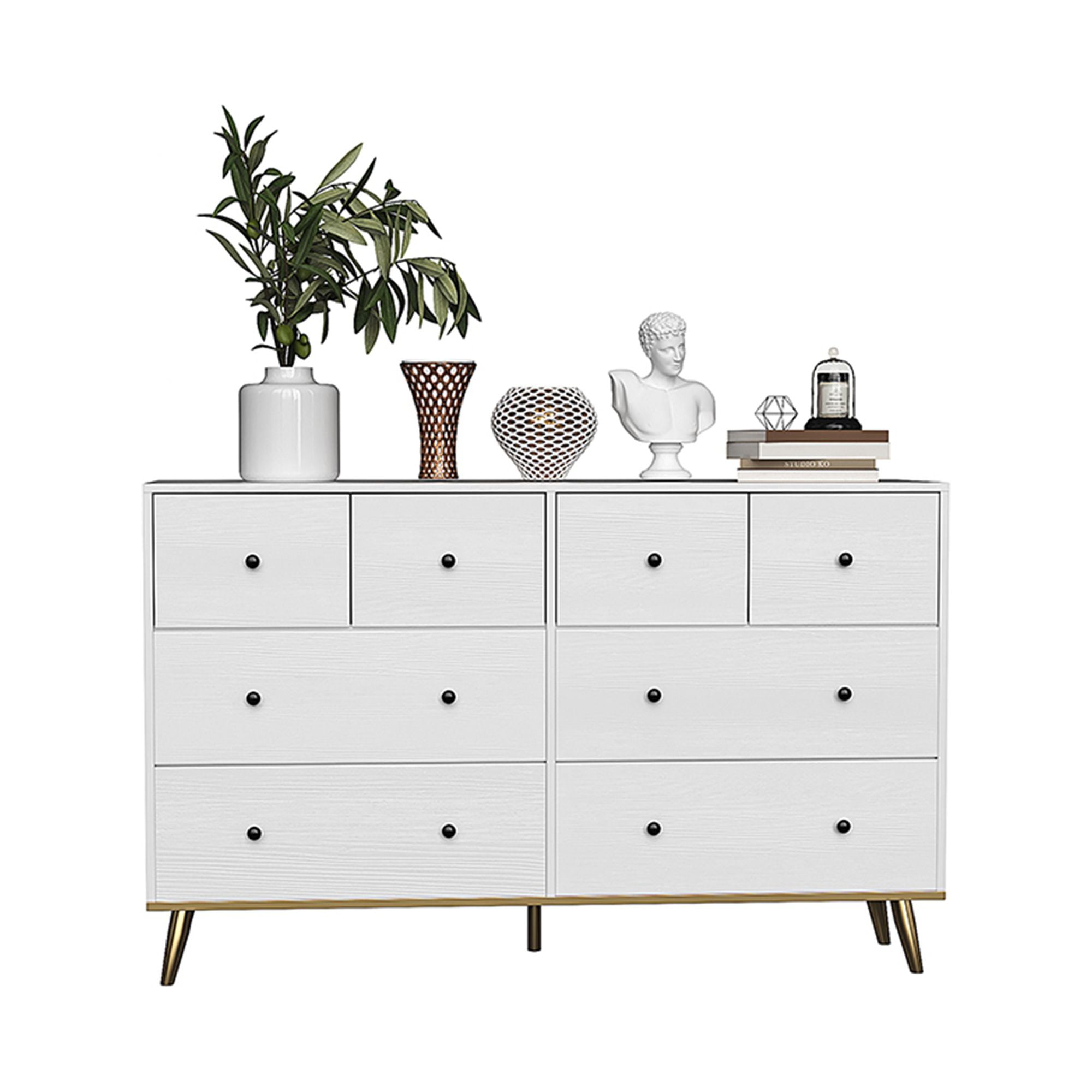 Kepooman Industrial Solid Wood Storage Dresser and Chest of Drawers, 3 Tier 8 Drawer White Dresser, White Large Storage Tower Organizer, White Tall Dresser for Bedroom Kepooman Industrial Solid Wood Storage Dresser and Chest of Drawers, 3 Tier 8 Drawer White Dresser, White Large Storage Tower Organizer, White Tall Dresser for Bedroom