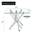 thumbnail image 7 of 71 inch Glass Dining Table with Tempered Rectangular Glass Top, Modern Minimalist Glass Rectangle Kitchen Table with 6 Chrome Legs for Home Office Kitchen Dining Room, 6-8 People, 7 of 7