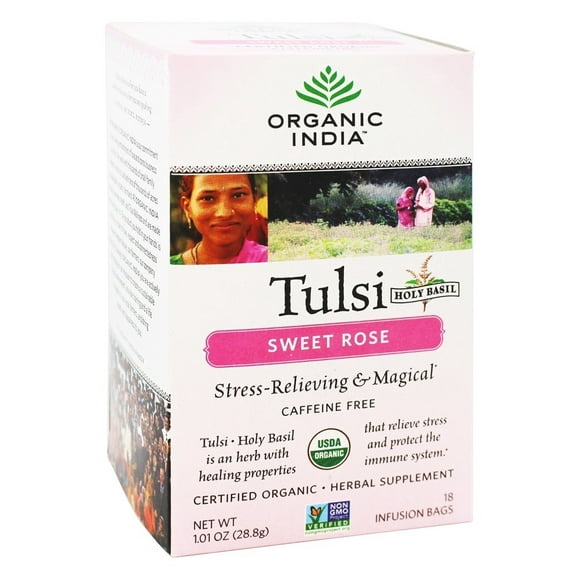 Organic India - Tulsi Tea Rose Sucrée - 18 Sachets de Thé