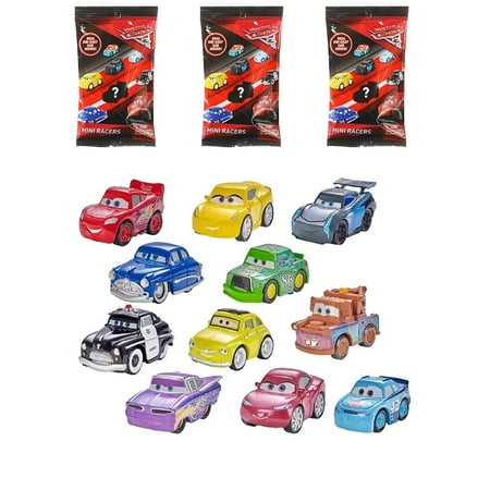 Set of 3: Disney Pixar Cars 3 - MINI RACERS Blind Bags - Real Die-Cast, Awesome Pocket-Sized Version, Featuring Characters from all three.., By