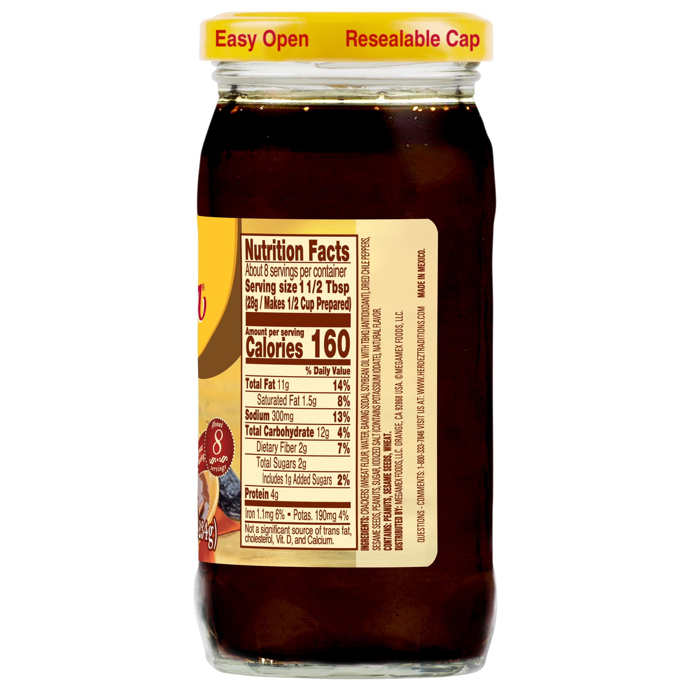 (4 pack) DOÑA MARÍA Adobo Mole, Cooking Sauces & Marinades, Shelf Stable, 8.25 oz Glass Jar