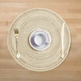 thumbnail image 1 of Oleegame 1PC Placemat Cold Round Rope Cotton Braided Placemats Braided Non Slip Placemats A Set Of 4 Kitchen Tables Can Be Washed 15 Inches Yellow, 1 of 6