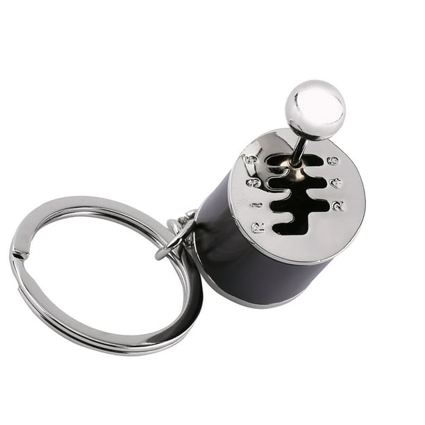 Llavero con forma de palanca de cambios para coche, llavero de aleación de metal con forma de pieza de coche (negro)