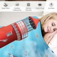 thumbnail image 3 of Chilfamy Lighthouse Beach Seagulls Throw Blanket Lightweight for Adults All Seasons Flannel Material 40x50in, 3 of 6