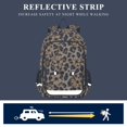 thumbnail image 5 of FORMRS Kids Backpack for School Unisex 17" Casual Bookbag Travel Daypack with Compartment Pockets, Brown Floral Leopard Pattern, 5 of 7