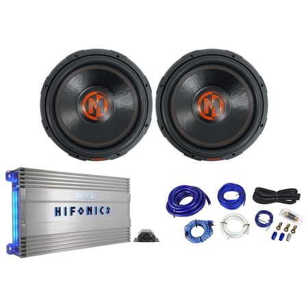 (2) Memphis Audio MJP1544 15" 1500w MOJO Subwoofers+Hifonics Amplifier+Amp Kit