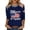 Navy-D-30309aa, variant on Trgacdwlo 1776-2026 250th Anniversary Women's Shirt Quarter Sleeve Womens 4th of July Tops Freedom Color Block Womens T Shirts