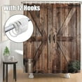 thumbnail image 4 of Rustic Barn Door Shower Curtain Set for Bathroom, Farmhouse Arts Bathroom Decor Curtains, Vintage Countryside Wood Board Waterproof Fabric Bath Curtains with Hooks 72x72 inch, 4 of 6