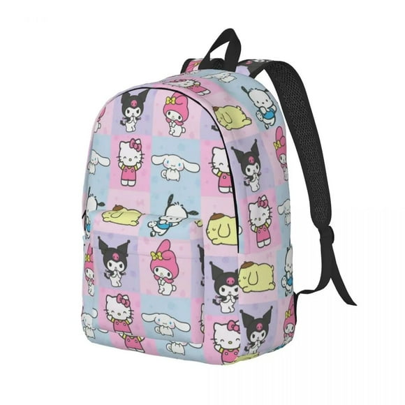 Pochacco My Melody Kuromi Hello Kitty Backpack for Men Women Teenage High School Work Daypack Cartoon Laptop Computer Canvas Bag