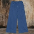 thumbnail image 6 of Fmbrln Women Cargo Sweatpants with Pockets, Elastic Waist Drawstring Wide Leg Pants Casual Baggy Athletic Pants, 6 of 9