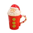thumbnail image 3 of Tazas navideñas, Tazas de cerámica de dibujos animados, Tazas esmaltadas al aire libre, Tazas de café navideñas para regalos de cumpleaños, Bandeja es Papá Noel Soledad Taza de café, 3 of 10