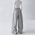 thumbnail image 4 of Dresfit Barrel Pants Womens Wide Leg Baggy Sweatpants Relaxed Fit Drawstring Harem Pants Solid Straight Leg Lightweight Athletic Palazzo Pants with Pockets 2XL, 4 of 5