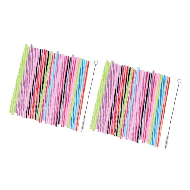 50 de tiras de plástico duro reutilizables coloridas con cepillo de limpieza