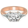 thumbnail image 3 of 1 Carat IGI Certified Radiant Shape Lab Grown Diamond Engagement Ring | 14K Rose Gold |Caroline Three Stone Side Trillion Diamond Ring | FG-VS1-VS2 Quality Friendly Diamonds, 3 of 5