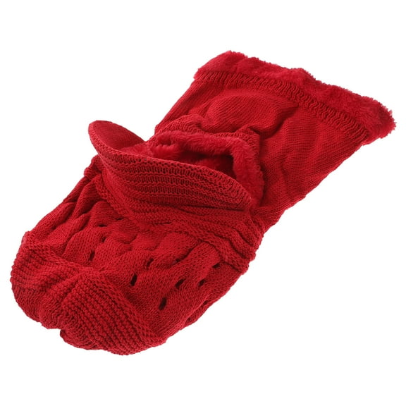 PTOOTP Women's Red Knit Hat with Integrated Hood Warm One-Piece Winter Beanie Cap 1 Piece