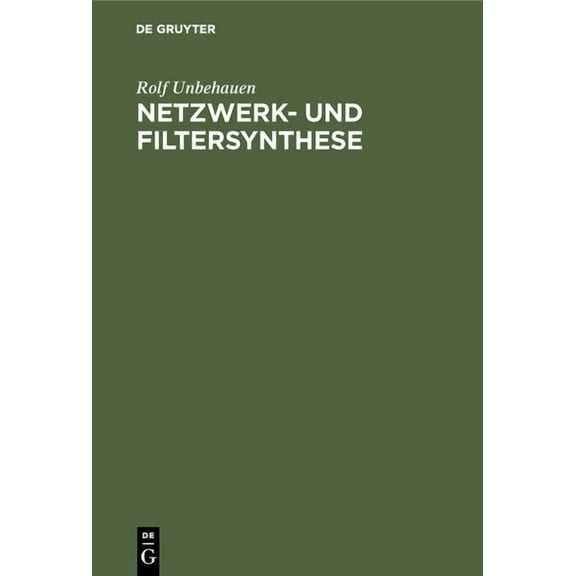 Netzwerk- und Filtersynthese, (Hardcover)