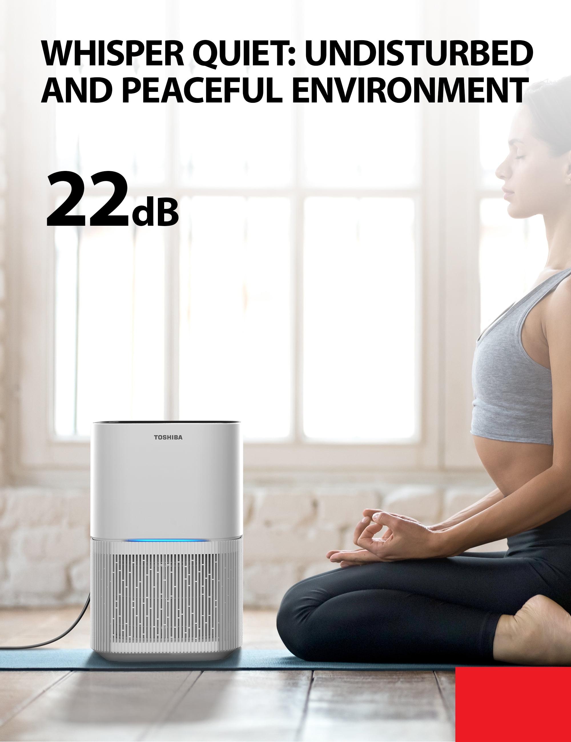 Toshiba Brandclub Toshiba H13 True HEPA Air Purifier for up to 215 Sq. Ft. with Air Quality Sensor 6 Hr Timer