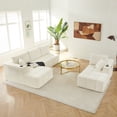thumbnail image 4 of Leumius 132" U Shaped Sectional Sofa,Chenille Boneless Couch, Modern 4-Seat Upholstered Cloud Couch Sectional with Deep Seat and Cup Holders for Living Room,No Assembly Required,Beige, 4 of 12