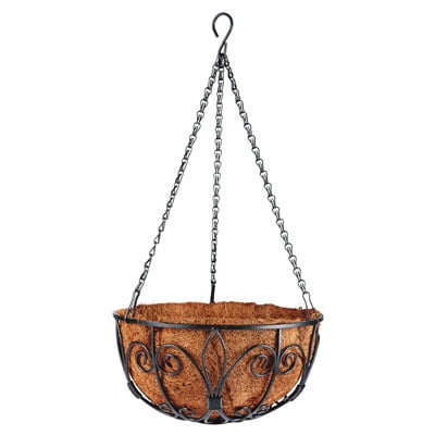 New Orleans Hanging Basket Black Wrought Iron 12 In New Orleans Hanging Basket Black