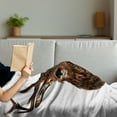 thumbnail image 3 of Deer Hunting Soft Flannel Fleece Throw Blanket, Stuffed Animal Head Rustic Graphic Pattern, Cozy Plush for Indoor and Outdoor Use, 70" x 90", White Dark Brown, by Ambesonne, 3 of 5