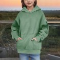 thumbnail image 5 of Taqqpue Girls Hoodie Fall Drawstring Hooded Pullover Loose Fit Long Sleeve Shirts Casual Solid Color Oversize Hooded Sweatshirt with Pockets for Kids 4-15Y, 5 of 5