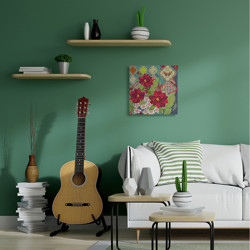 Stupell Industries Intricate Arabesque Pattern Abstract Floral Butterfly Canvas Wall Art by Sangita Bachelet
