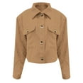 thumbnail image 7 of zfwon Short Corduroy Jackets for Women Casual Lapel Button Down Long Sleeve Shacket Warm Soft Shirt Jackets with Chest Pocket Solid Color Elegant Work Coats Autumn Winter Outerwear, 7 of 7
