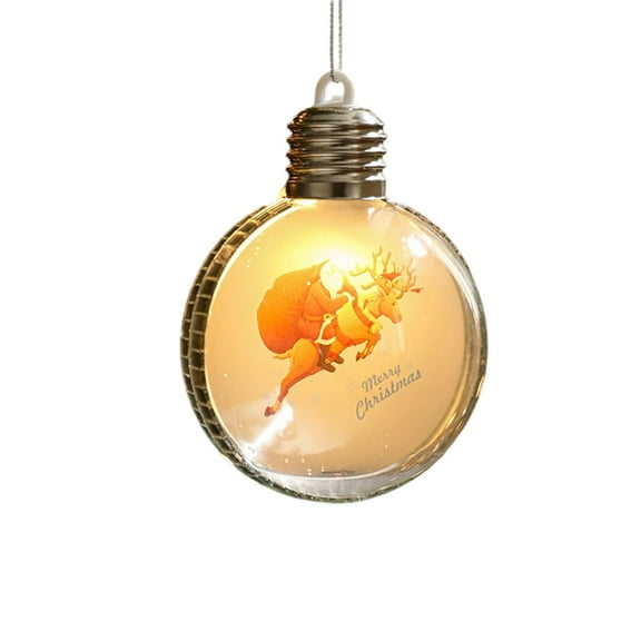 Light Up Christmas Ornaments for Tree with Hanger, Battery Operated Plastic Hanging Ball Decorations for Holiday Home Party Festive Decor