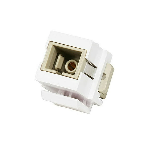 Modular SC Fiber Optic Keystone Jack Coupler - White