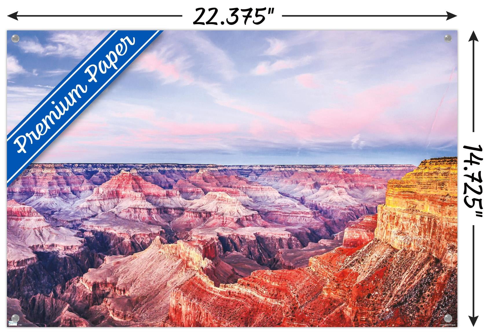 Wonders of the World - Grand Canyon Wall Poster with Pushpins, 14.725" x 22.375"