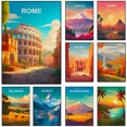 thumbnail image 2 of Pósteres con impresiones de ciudades de viajes por el mundo, Roma, Japón, París, lugares de interés turístico, pintura en lienzo, arte de pared, decoración del hogar para sala de estar, 2 of 5