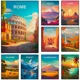 thumbnail image 2 of Pósteres con impresiones de ciudades de viajes por el mundo, Roma, Japón, París, lugares de interés turístico, pintura en lienzo, arte de pared, decoración del hogar para sala de estar, 2 of 5