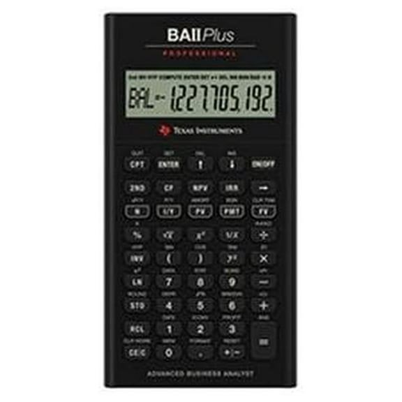 TI BA II Plus Professional Financial Calculator - 10 Character(s) - LCD - Battery Powered
