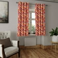 thumbnail image 2 of Ambesonne Geometric Grommet Curtain, Sixties Style Ovals, 50" x 63", Marigold Maroon, 2 of 6
