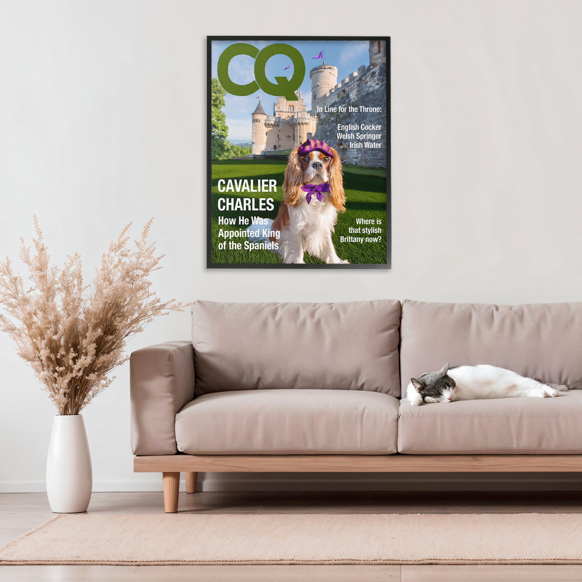 Stupell Industries Royal Cavalier Magazine Black Framed Giclee Art, design by Grotto Studios