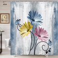 thumbnail image 3 of Cortina de ducha Veivian Rustic Farmhouse Farm Blue Daisy, 3 of 8