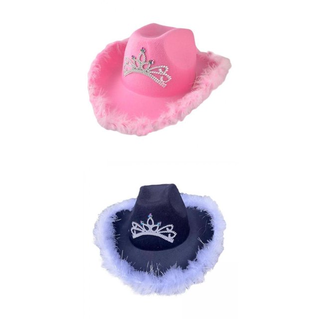 2 uds sombreros de vaquero de plumas sombrero de para mujeres damas niñas suministros de Yuyangstore Sombrero de vaquero