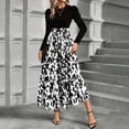 thumbnail image 2 of Bodycon Dress Long Sleeve, Women'S 2025 Floral High Waist Tiered Maxi Dress For Wedding Guest & Fall Vacation-Boho Tie Front Elegant Dress Christmas Party Dresses Halter (XL, Black) ZMTing, 2 of 4