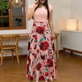 thumbnail image 1 of WILLBEST Vestidos Casuales Para Mujer Verano Vestidos De Verano Para Mujer Vestido Floral De Vacaciones Vestido Largo Bohemio De Manga Corta Vestidos Casuales De Cuello Redondo Vestidos De Playa, 1 of 3