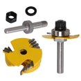 thumbnail image 3 of Bestgle 1/4 Inch Shank Slot Cutter Router Bits Adjustable 3 Wing Slotting Cutter Router Bit Set with 6 Different Cutting Lengths 5/64", 3/32", 1/8",, 3 of 7