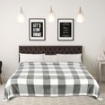 thumbnail image 2 of Unique Bargains Plush Buffalo Reversible Plaid Flannel Fleece Blanket, Queen, Grey White, 2 of 8