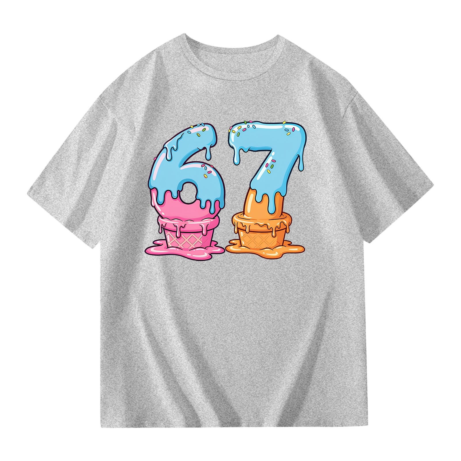XAOFW Kids 6 7 T-Shirt Girls Graphic Number Print Summer Cute