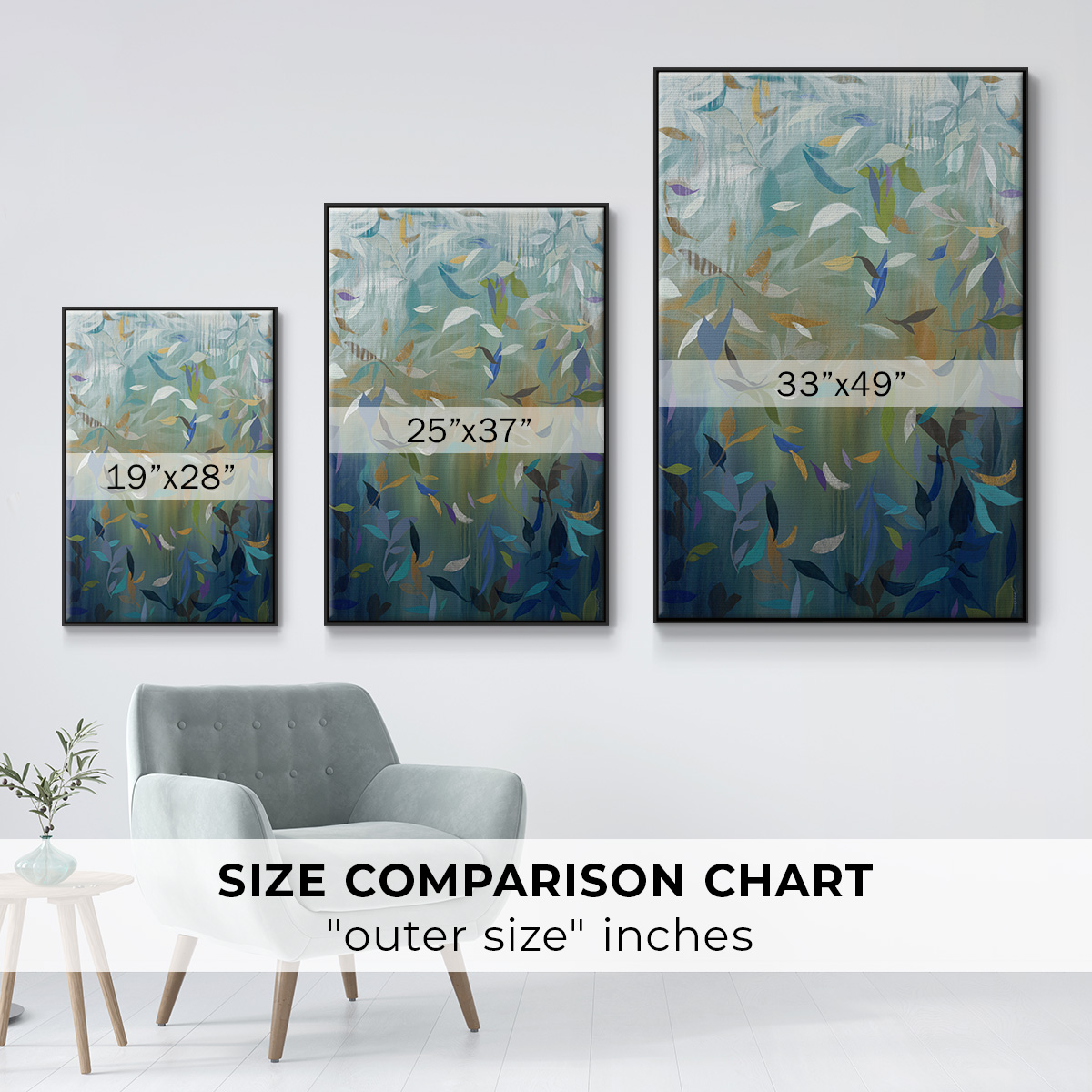 Falling Leaves Framed Premium Gallery Wrapped Canvas - Ready to Hang