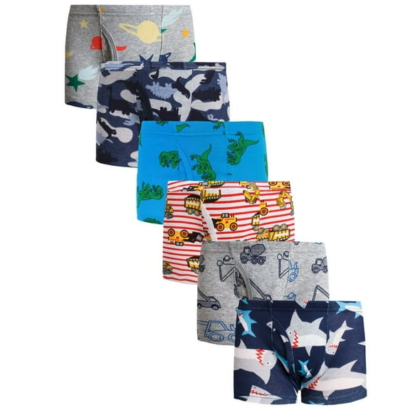 6 Pieces Boy Cotton Briefs Soft Dinosaur Kids Underwear Children Truck Panties