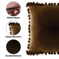 thumbnail image 4 of Decorte Funda de almohada 20x20, paquete de 2 cómodas fundas de almohada cuadradas de terciopelo con pompón suave, decoración para el hogar de granja, 4 of 5
