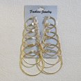 thumbnail image 3 of Pendientes a juego europeos y americanos para mujer, adelgazantes, 1 juego, 6 pares, combinación de pendientes con aro C brillante de diferentes tamaños, 3 of 6