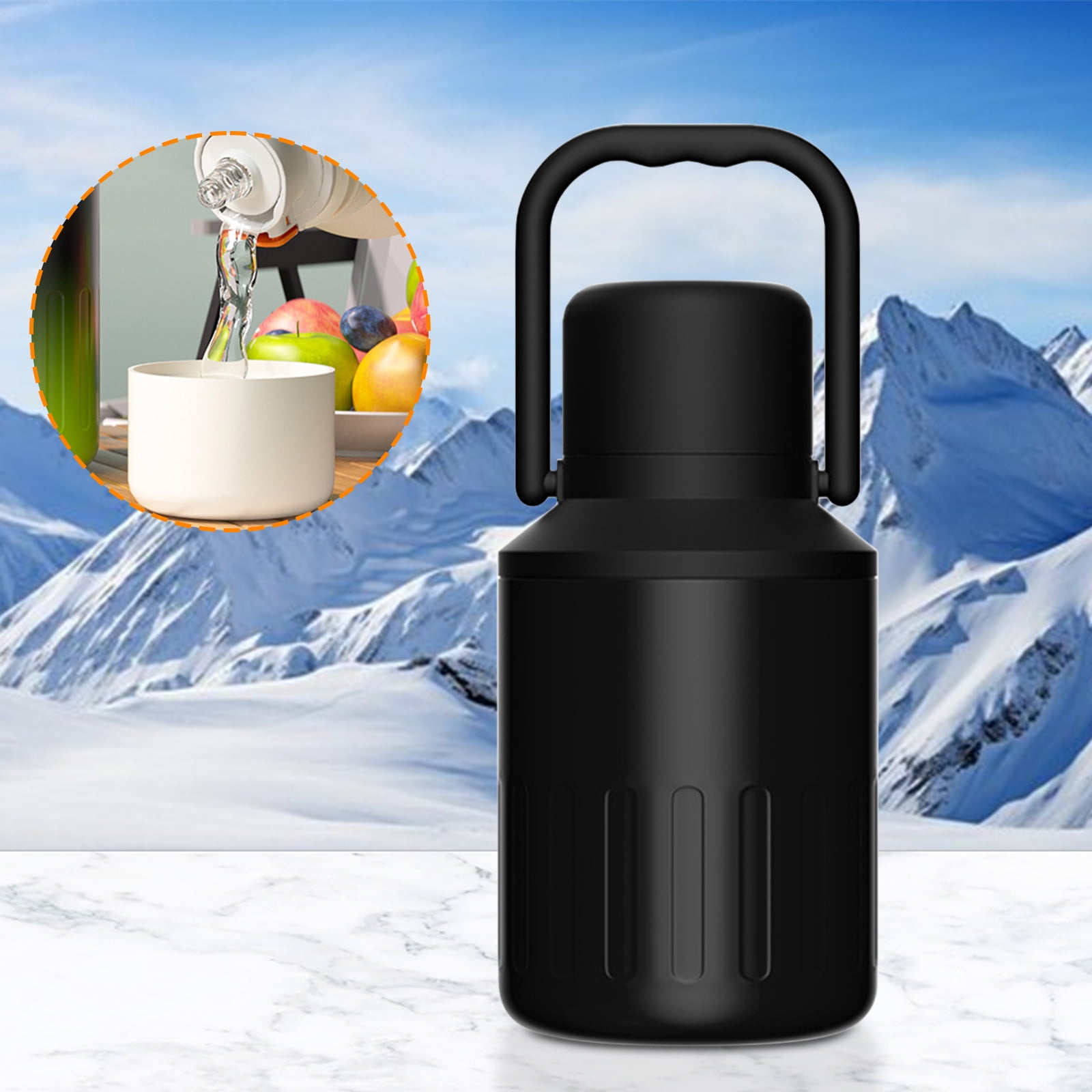 Insulated Gallon Jug with Handle, Large 1000ML Double Vacuum Stainless Steel Water Bottle for Hot and Cold Drinks, Sweat Proof, Leak-Proof, Perfect for Travel and Camping